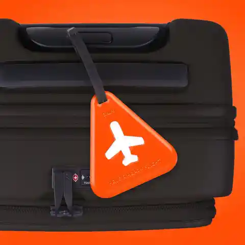 Alife Etiqueta Para Maleta Triangular Avión Naranja