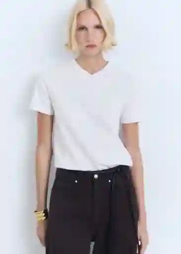 Camiseta Ritapi Blanco Talla M Mujer Mango