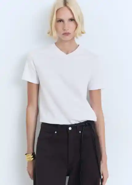 Camiseta Ritapi Blanco Talla M Mujer Mango