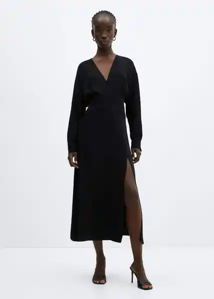 Vestido Erin Negro Talla XL Mujer Mango