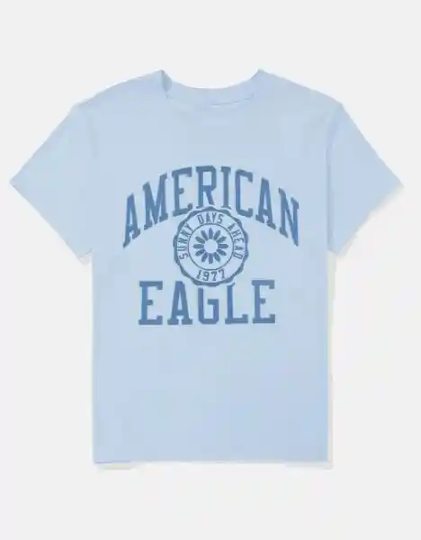 Camiseta Mujer Azul Talla X-SMALL American Eagle