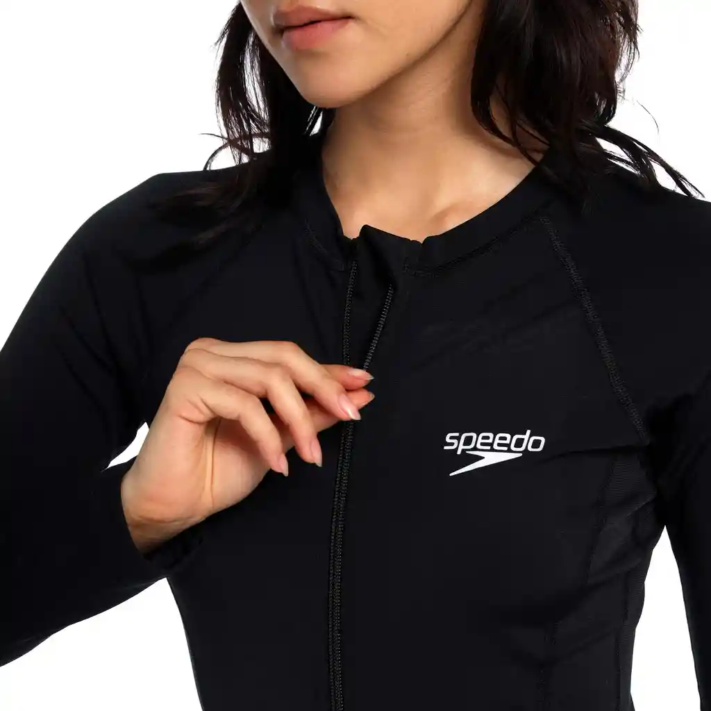 Vestido de Baño Manga Larga Essential Mujer Negro-34