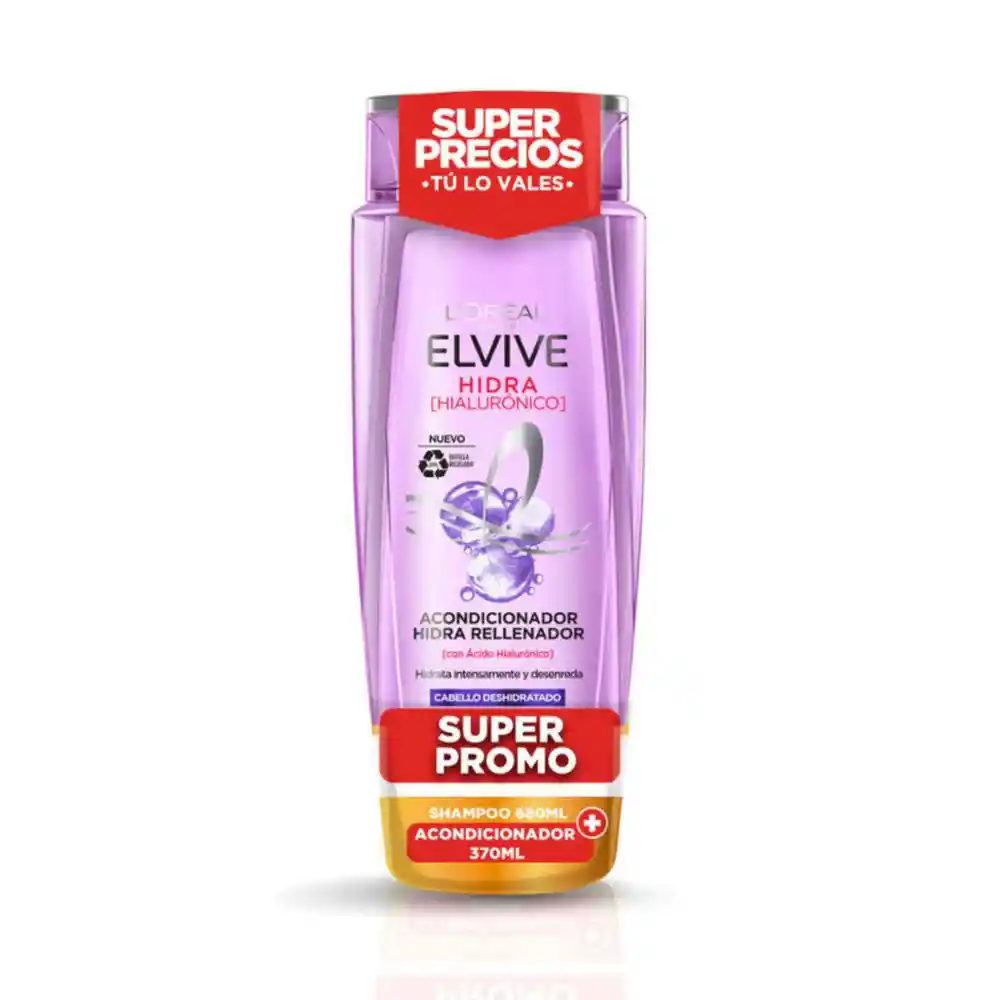 Pack Hidra Hialuronico Elvive Shampoo + Acondicionador (740 Ml)