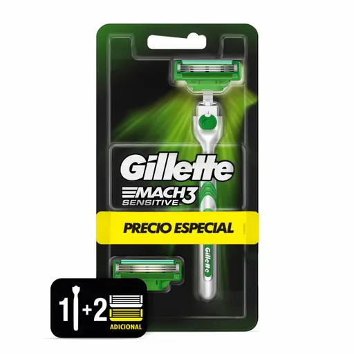 Gillette Máquina de Afeitar Recargable X 1 + Repuesto X 2
