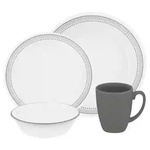 Vajilla 16 Piezas Mystic Gray Corelle 1119398