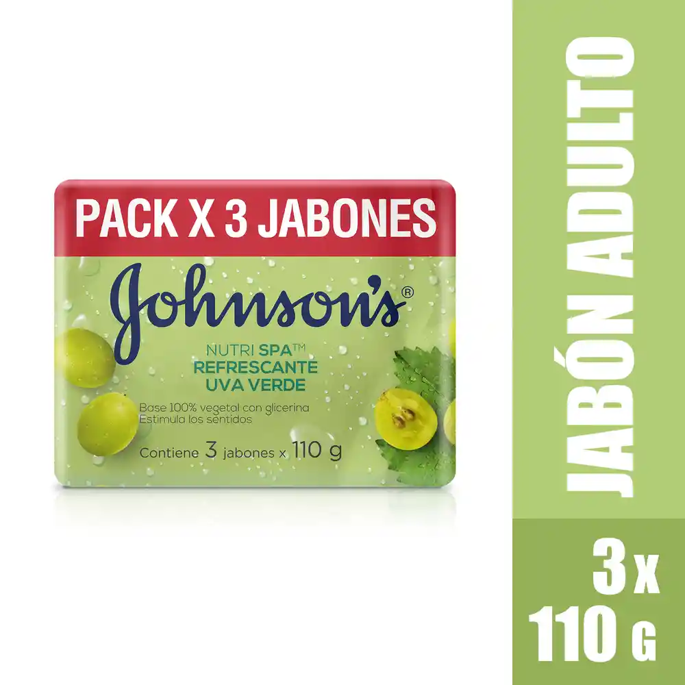Jabón JOHNSON'S Uva Verde TRIPACK 330 GR
