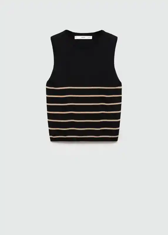 Top Ray-w Negro Talla S Mujer Mango