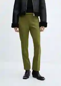 Pantalón Creta Verde Talla 36 Mujer Mango