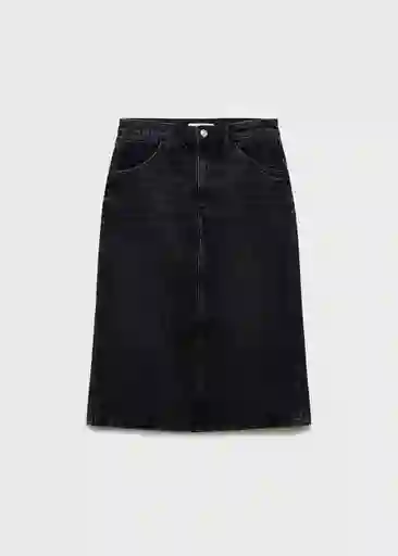 Falda Longo Tejano Negro Talla S Mujer Mango