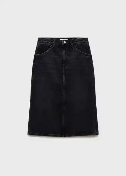 Falda Longo Tejano Negro Talla S Mujer Mango