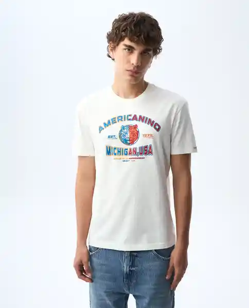 Camiseta Hombre Crudo Talla XL 841G004_CRU110606 Americanino