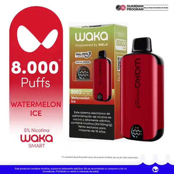 WAKA Smart Vape Watermelon Chill 5% 8.000 puffs