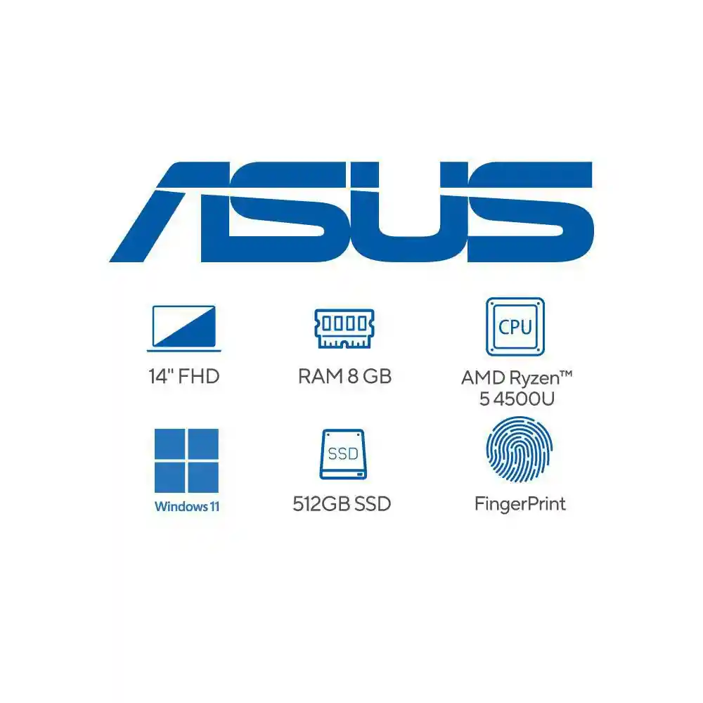 Asus Portátil R5 8Gb 512Gb SSD