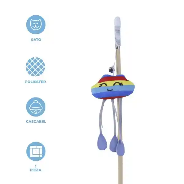 Juguete Para Mascota Vara Gato Borlas Nube Serie Rainbow Miniso