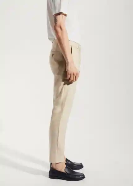 Pantalón Genoa Beige Talla 38 Hombre Mango