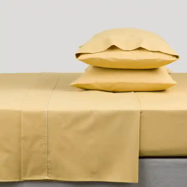 Set Sábanas 144 Hilos Amarillo King XL Diseño 0112 Casaideas