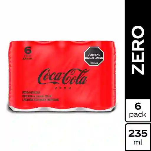 Gaseosa Coca-Cola ZERO 235ml x 6 Unds