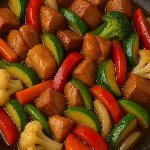Chop suey de pollo y cerdo mediano