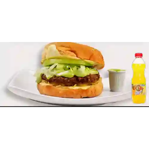 Hamburguesa Doble Carne Res +Hit Naranja Piña 500ml