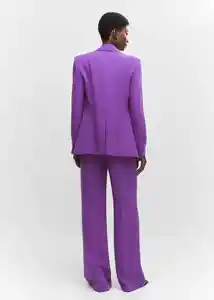 Blazer Americana Iguana Morado Talla S Mujer Mango