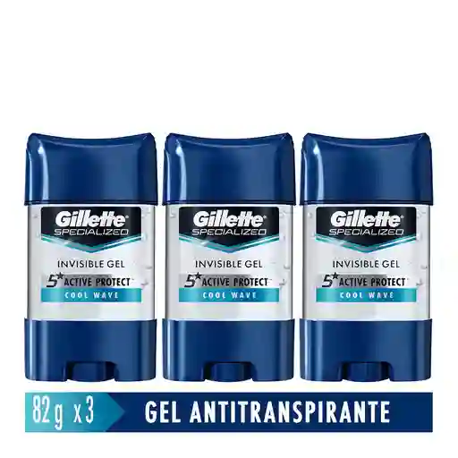 Gillette Antitranspirante Specialized Cool Wave Invisible Gel 