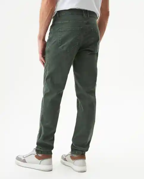 Pantalón Five Pocket Verde Pino Medio Talla 34 Chevignon