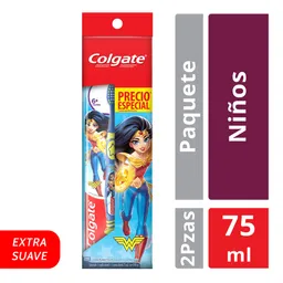 Kit de Higiene Oral Cepillo Colgate Smiles Mujer Maravilla/Batman + Crema