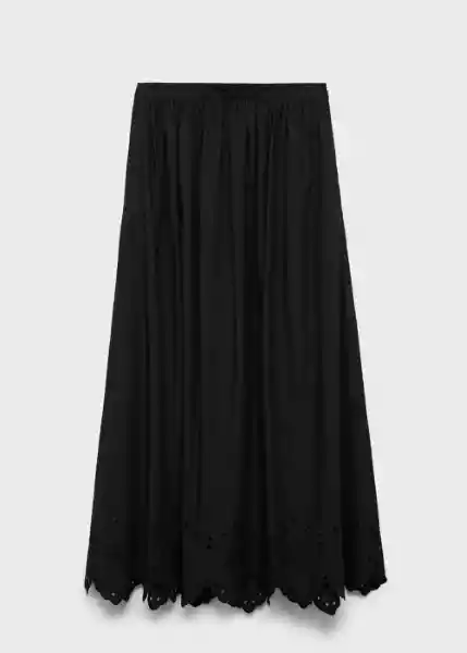 Falda Claus Negro Talla 36 Mujer Mango