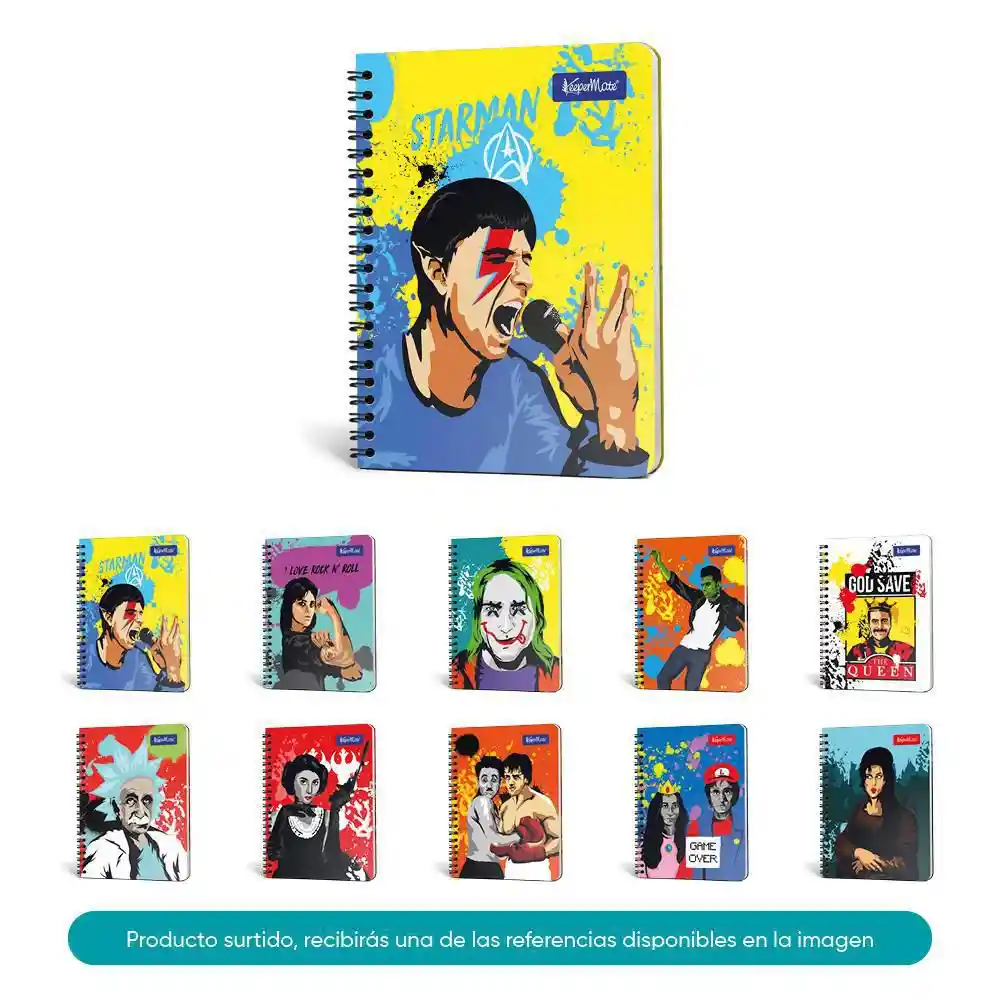 Keepermate Cuaderno Personajes Históricos Argollado