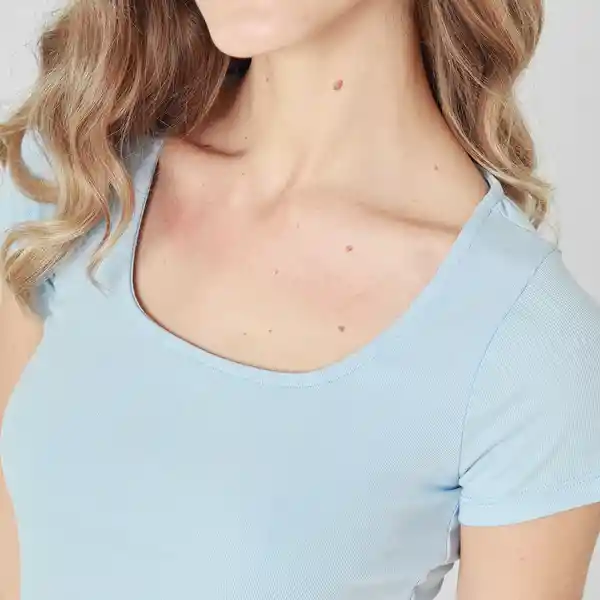 Camiseta Cuello Redondo Manga Corta Azul Talla S 717397