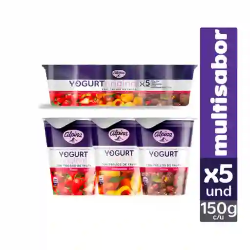 Yogurt Alpina Original con Trozos de Fruta Sabores Surtidos