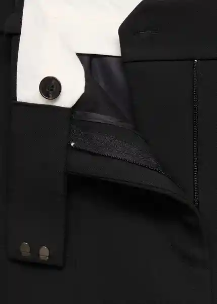 Pantalón Tropi Negro Talla 36 Mujer Mango