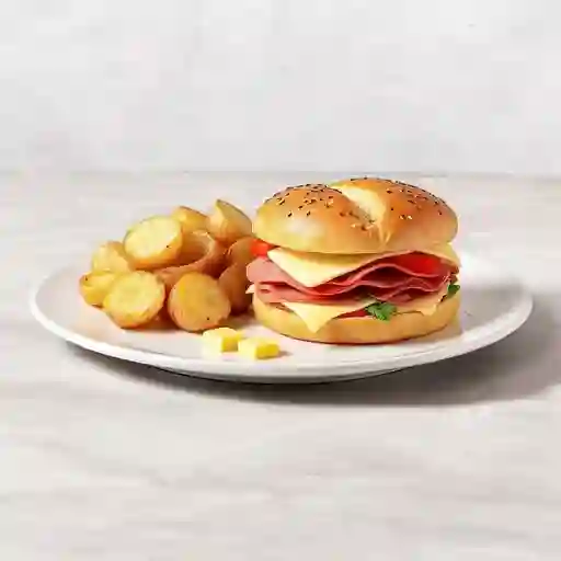 Sandwich De Salami Y Queso Provolone