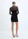 Vestido Xcosmos Negro Talla S Mujer Mango