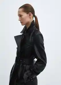 Gabardina Trench Polanapu Negro Talla S Mujer Mango