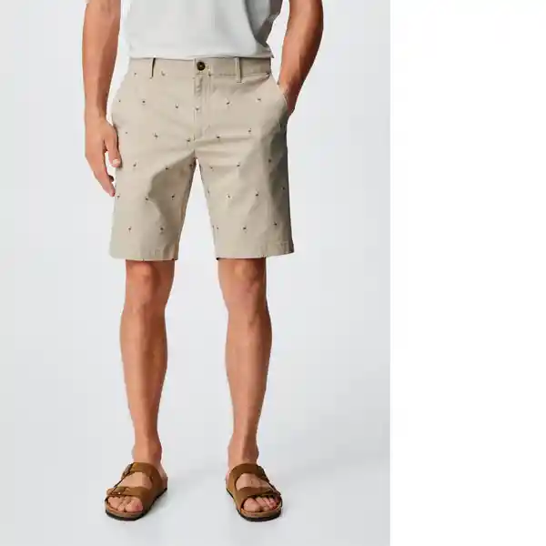 Bermudas Tinos Beige Talla 44 Hombre Mango