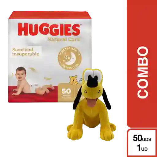 Combo Pañal Huggies Natural Etapa 2/M + Disney Peluche Pluto