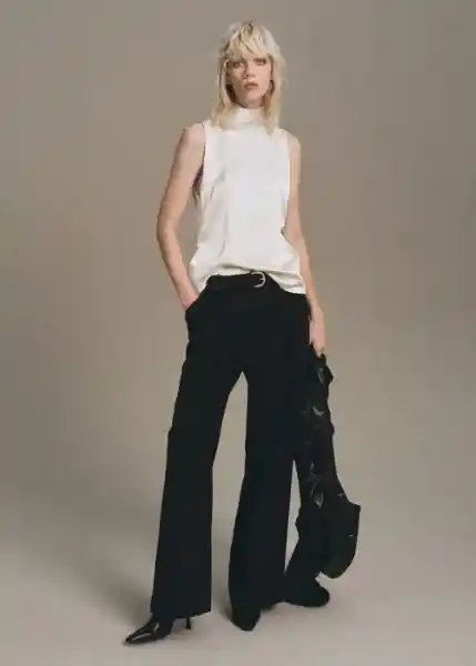 Blusa Stonak Crudo Talla M Mujer Mango