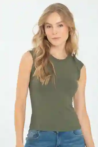 Top Zipline Color Verde Militar Talla S Ragged