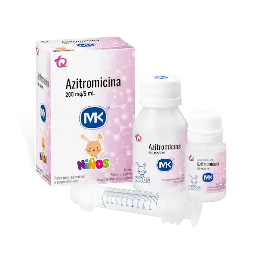 MK Azitromicina Niños Sabor Vainilla (200 mg/5 mL)