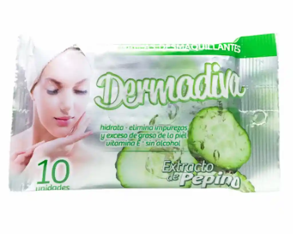 Dermadiva Toallitas Desmaquillantes Extracto de Pepino