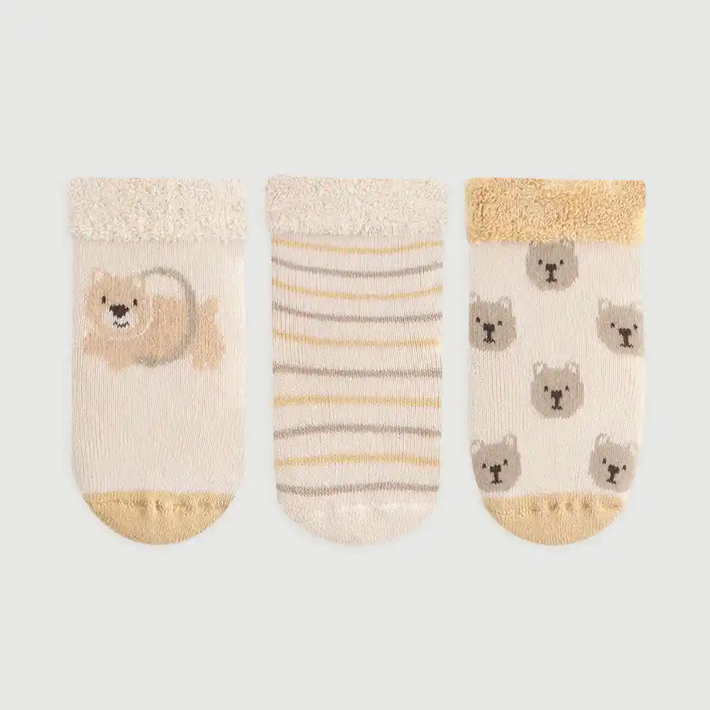 Media Larga en Algodón Bebito Bugo X 3 Baby Fresh Talla 0-3m