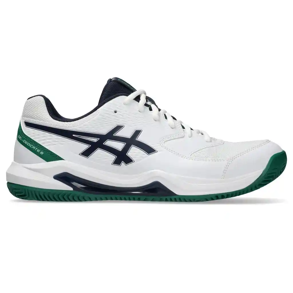 Tenis Para Jugar Tenis Para Hombre Asics Gel Dedicate 8 Clay - Blanco/verde