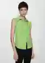 Camisa Lim Verde Talla XS Mujer Mango