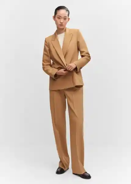 Blazer Americana Greta Camel Talla 18 Mujer Mango