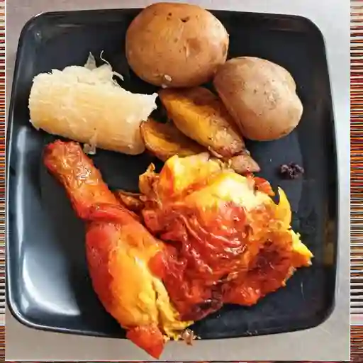 1/4 De pollo asado