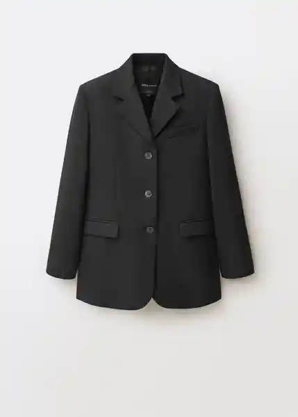 Saco Americana Ambar Negro Talla S Mujer Mango