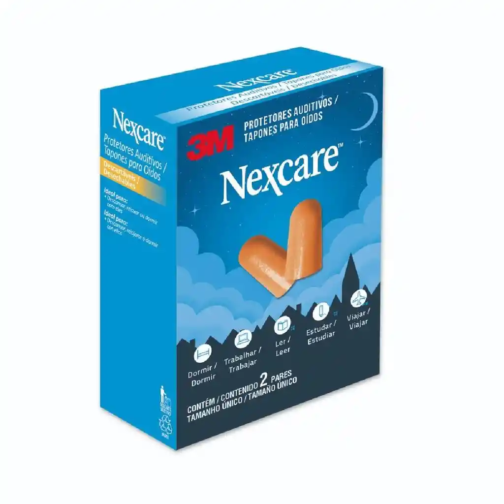 Tapones Para Oidos Nexcare de Espuma X 2 Pares