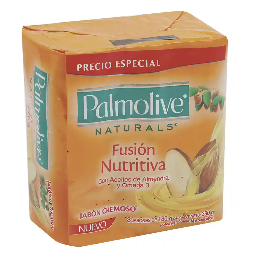 Palmolive Pack Jabón Cremoso con Aceite de Almendra Omega 3 