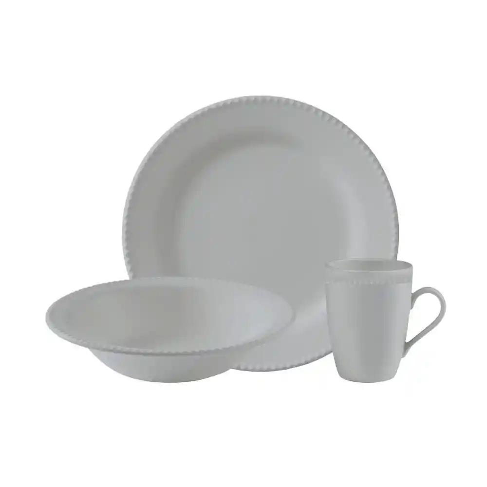 Vajilla 4 P/16 Pzs Perla Gris Corona Vl1946040412